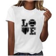 thumbnail image 2 of Fiudx Camisas de Mujer Tops con Estampado de Moda para Mujer, Blusa de Manga Corta con Cuello Redondo, Camisetas, 2 of 3