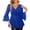 Blue, variant on Womens Dressy Sparkly Party Peplum Tops 3/4 Bell Sleeve Ruffles Elegant Evening Mesh Flowy Blouses Red