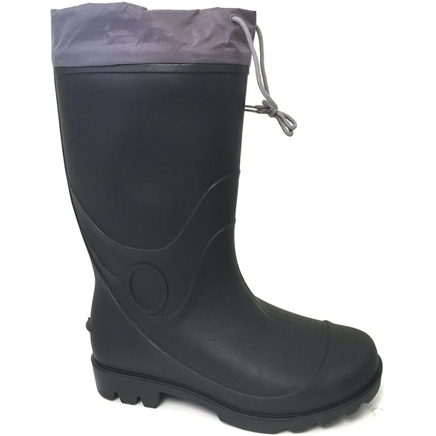 Men's Rain Boots Drawstring Slip-Resistant Waterproof Snow Mud Work ...