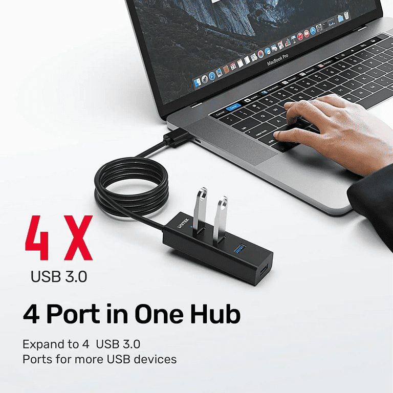 4 Ports Hub USB 3.0 High Speed Multiple Adapter Extension Cable PC Laptop