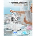 thumbnail image 2 of KFFKFF Commercial Ice Crusher 661LBS/H, 350W Electric Shaved Ice Machine with 4 Blades, 2000RPM Stainless Steel Design and 11 Gal Ice Storage, Ideal for Homes, Restaurants, and Bars, Silver, 2 of 9