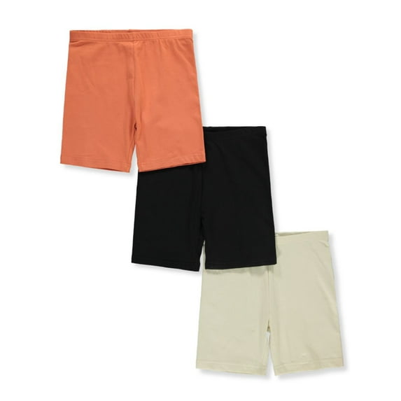 Cookie's Girls' 3-Pack Bike Shorts - black/teal/white, 6x (Little Girls)