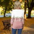 thumbnail image 6 of Elowen Womens Summer Tie Dye Floral Tops 3/4 Sleeve Shirts Crew Neck Casual Blouses Watermelon Red S, 6 of 6
