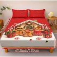 thumbnail image 4 of Aplkyhs Christmas Gingerbread Print 3-Piece Bed Fitted Sheet Set with Pillowcases, Soft Breathable Wrinkle Resistant Machine Washable for Holiday Bedroom Kids Adults All Season Use, 4 of 7