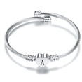 thumbnail image 3 of Pulsera de acero de titanio ANGGREK Brazalete de diseño clásico plata, 3 of 8