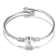 thumbnail image 3 of Pulsera de acero de titanio ANGGREK Brazalete de diseño clásico plata, 3 of 8
