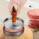 thumbnail image 5 of Prensa para hamburguesas de acero inoxidable, molde para hamburguesas con mango de madera, antiadherente, con 100 papeles para hamburguesas, 5 of 5