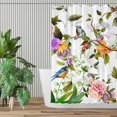 thumbnail image 2 of Hummingbird Shower Curtain for Bathroom, Spring Flower Green Leaves Shower Curtain Set Home Bathroom Decor Art Waterproof Fabric Bathtub Curtain with 12 Hooks 72x72 inches, 2 of 6