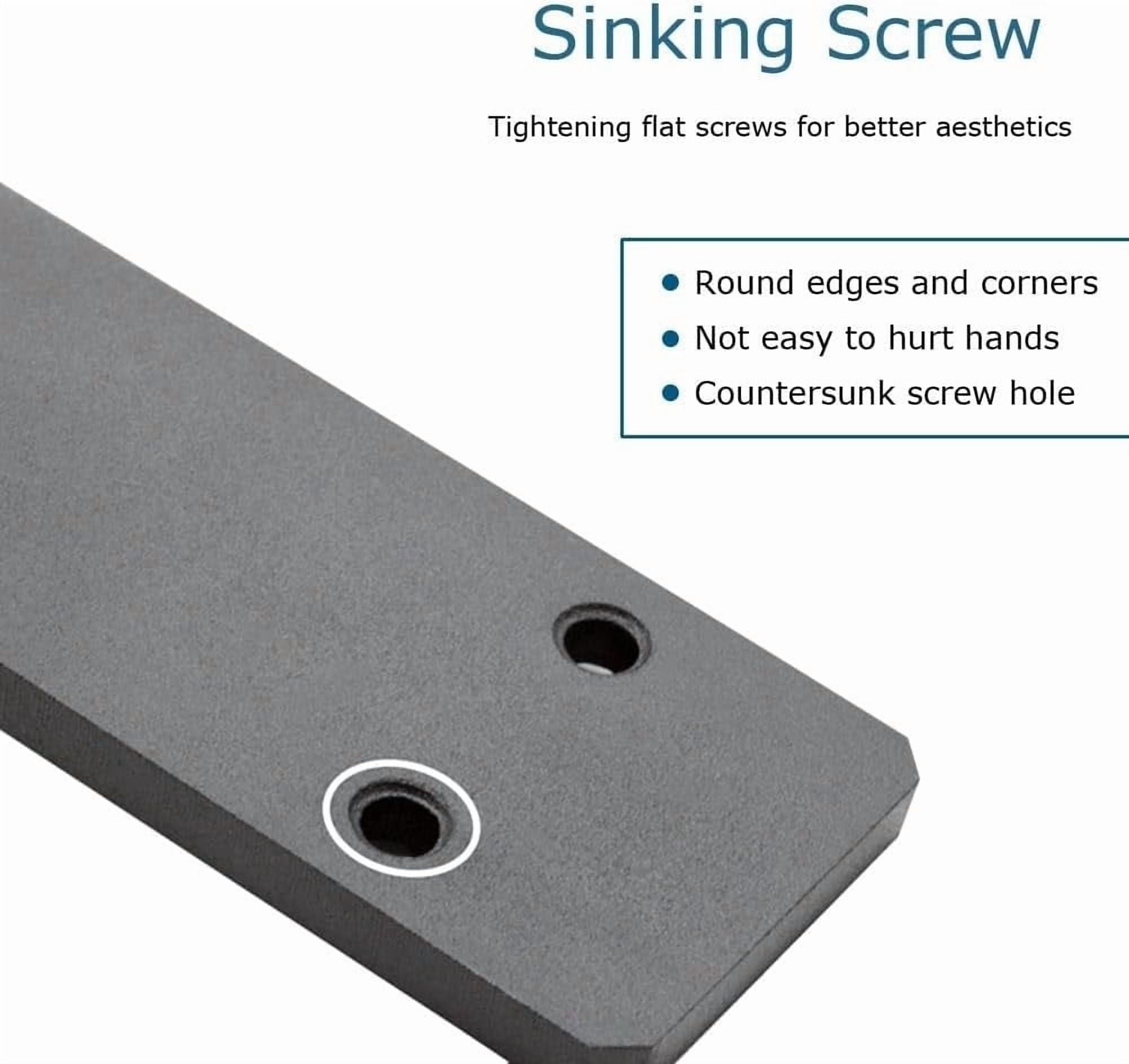 2 Pack Heavy Duty Shelf Brackets, 1/4" Thick Floating Hidden Shelf Brackets With Screws, Modern Steel Industrial Shelf Brackets For Shelves Wall Mounted