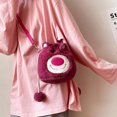thumbnail image 2 of Bolso de Hombro Sincero Oso de Fresa de Peluche estilo coreano, 2 of 6