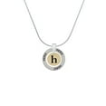 thumbnail image 2 of Delight Jewelry Goldtone Disc 1/2'' Initial - h - Hero Ring Charm Necklace, 18", 2 of 4