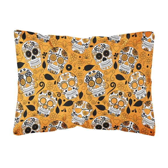 Carolines Treasures BB5118PW1216 Day of the Dead Orange Canvas Fabric Decorative Pillow, 12H x16W, multicolor