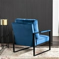 thumbnail image 2 of Accent Chairs Classic Mid Century Modern Accent Chair with Durable Square Metal Frame, Armchair for Living Room, Bedroom, Home Office in Plush Velvet Upholstery, Blue,Fabric Accent Chairs, 2 of 6