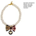 thumbnail image 7 of Tnobhg Pet Necklace Adjustable Pet Fake Pearl Collar with Cute Bow Pendant Stylish Dog Cat Jewelry Accessories, 7 of 7