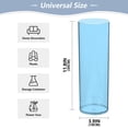 thumbnail image 2 of Clear Flower Vase Centerpieces Plastic Cylindrical Vases Home Wedding Decor 4"x12" Sky Blue, 2 of 6