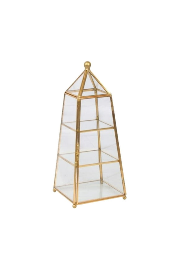 Glass Copper Jewelry Box Gift Jewelry Display Case for Rings Watches Anklets