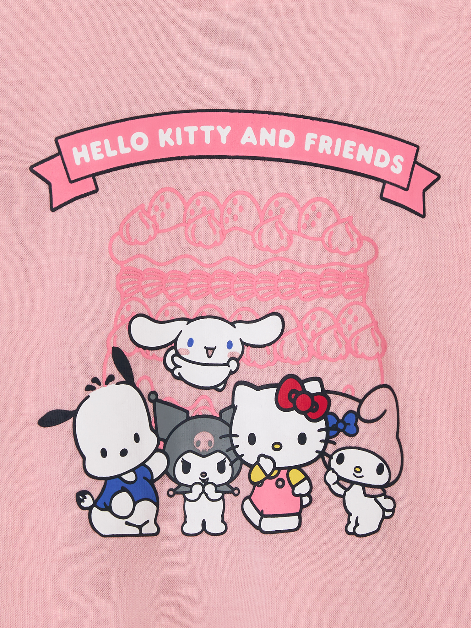 Hello Kitty x Wonder Nation Girls Short Sleeve Top and Sleep Pants Pajama Set, 2-Piece, Sizes 4-18