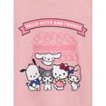 thumbnail image 2 of Hello Kitty x Wonder Nation Girls Short Sleeve Top and Sleep Pants Pajama Set, 2-Piece, Sizes 4-18, 2 of 3