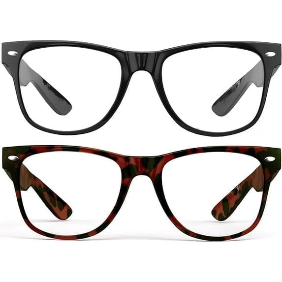 GRINDERPUNCH Blue Light Reading Glasses High Magnification Strong Reading Power Readers For Men Woman - 2 Pack Black and Tortoise, 2.75