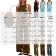 thumbnail image 3 of BADHUB Women 2 Piece Matching Lounge Sets Split Backless Tank Tops Wide Leg Pants Summer Outfits Tracksuit Brown S, 3 of 7
