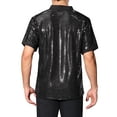 thumbnail image 3 of INSPIRE CHIC Sequins Shirt for Men's Metallic Short Sleeves Summer Disco Party Sparkly Shirt, 3 of 5