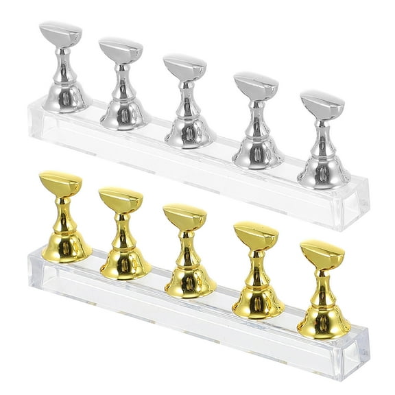 LULULION 2Sets Manicure Nail Stand Nail Art Practice Rack with Assorted Color Acrylic