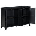 thumbnail image 4 of 4-Door Storage Sideboard with Adjustable Shelves, Retro Buffet Cabinet with Pinewood Legs, Console Table for Dining Room, Living Room, Hallway, Bedroom, Black, 4 of 9