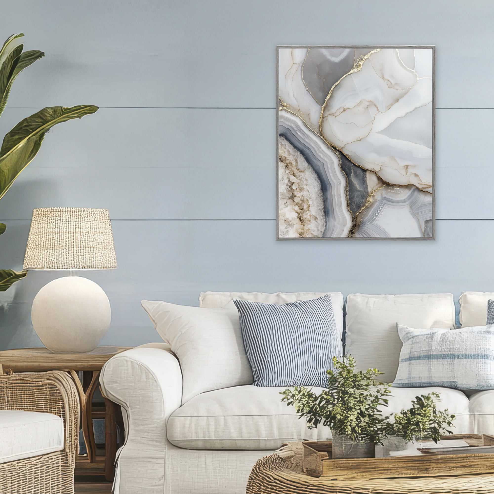 Stupell Industries Mineral Elegance Granite Gray Framed Giclee Art, design by Svetlana Aleynikova