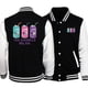 thumbnail image 3 of Chaqueta con estampado de lenguaje de señas esquelético para hombre, chaqueta de béisbol divertida de estilo hip hop, ropa de calle de gran tamaño para otoño, jersey de lana para hombre nuevo, 3 of 4