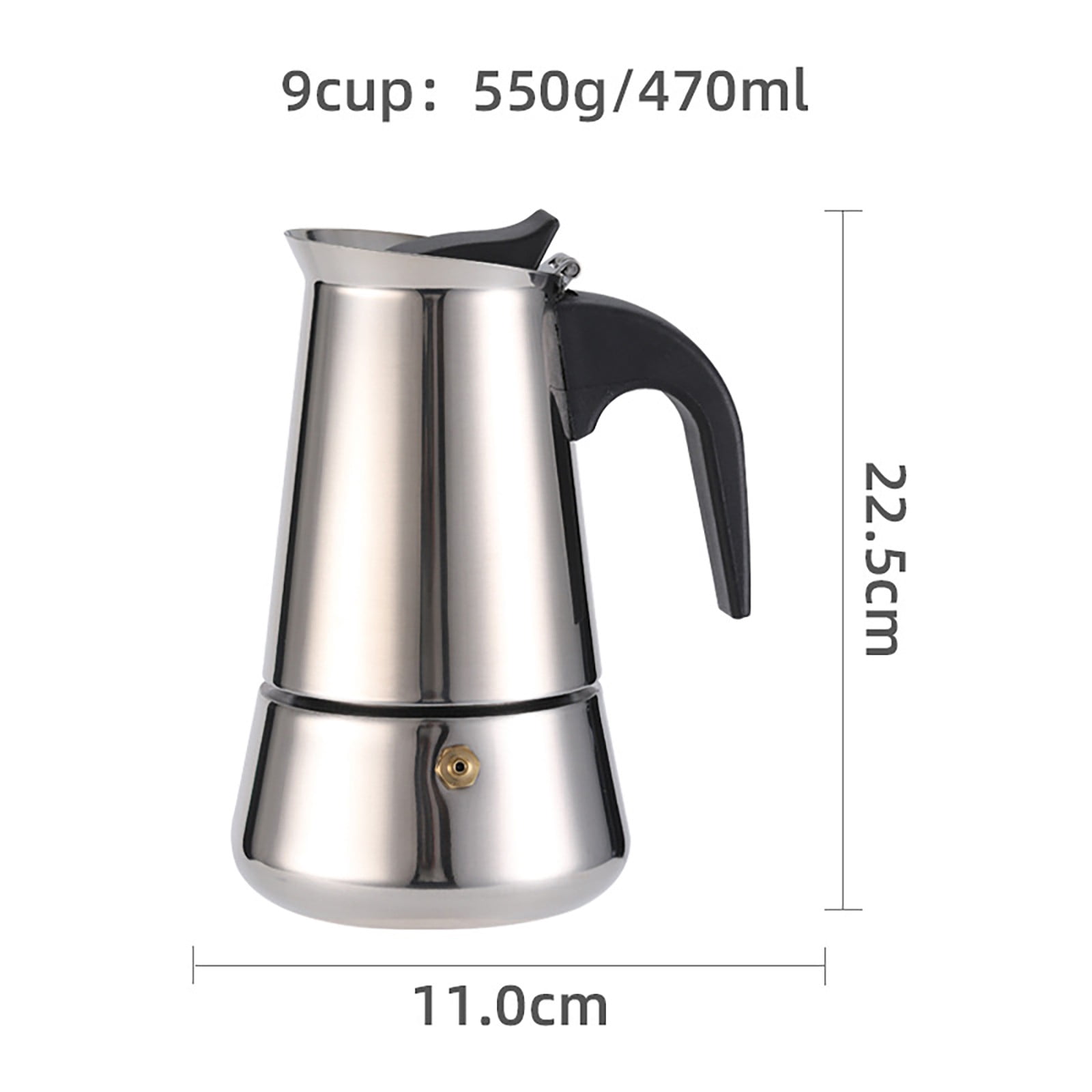 YDNGF Espresso Maker Stainless Steel Stovetop Coffee Maker Pot for Induction Electric Ceramic Stove Stainless Steel Stovetop Maker 9 Cups