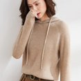 thumbnail image 1 of Chandail à Capuchon en Tricot pour l'Automne et l'Hiver pour Femmes, Coupe Ample, Manches Longues, Mode, Chandail à Capuchon, Chandail Uni, Haut Décontracté et Élégant, 1 of 5