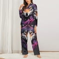 thumbnail image 2 of Sikiie Colorful Wolf Head A Women's Long-Sleeve Shirt and Full-Length Bottom Pajama Set (s-xxl)-X-Large, 2 of 7