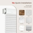 thumbnail image 2 of Allesin Zen No Drill Blinds for Windows Blackout Cordless Cellular Shades Honeycomb Blinds Pull Down, Free Stop Easy Install for Home and Office, Light Filtering, White, 33.5" W x 64" H, 2 of 8