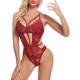 thumbnail image 1 of Gibobby Ropa sexy de mujer para sexo Lencería Erótica Sexy para Mujer, Mono de Piel Sexy y Casual, Baby Doll Mujer Sexy con Correa de Piel(Rojo, M), 1 of 5