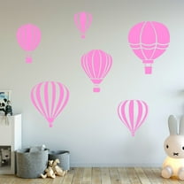 VWAQ Hot Air Balloon Decals for Walls - Pack of 6 Vinyl Stickers - Nursery Decor
