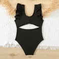thumbnail image 5 of Shachafan Girls Piece Swimsuit Floral Lace Trim Solid Color Bathing For Toddler Kids Beach Pool Water Play Kids Swimwear for Girls, 5 of 7