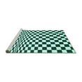 thumbnail image 2 of Ahgly Company Machine Washable Indoor Rectangle Checkered Turquoise Blue Modern Area Rugs, 7' x 9', 2 of 4