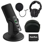 Sennheiser Profile USB Microphone, Bundle with Sennheiser HD280PRO Headphone (new model), Headphone Case for Sennheiser HD 280 Pro, Microphone Pop Filter