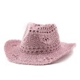 thumbnail image 2 of Ladies Hand‑Knitted Hollow‑Out Sun Hat Western‑Style Wide Brim Fisherman Hat for Travel Seaside Holiday, 2 of 3