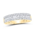 thumbnail image 2 of 14K Yellow Gold His Hers Round Diamond Cluster Matching Wedding Set 2-7/8 Cttw, Womens Size: 5-10, Mens Size: 7-13, 2 of 3