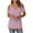 Pink, variant on Besolor Women's Cold Shoulder Tunic Tops Striped V Neck Short Sleeve Shirts Casual Color Block Dressy Blouse
