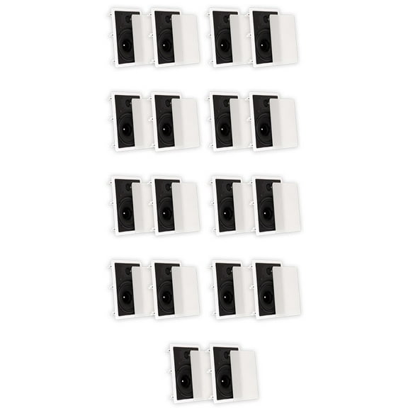 Theater Solutions TS80W In Wall 8" Speakers Surround Sound Home Theater 9 Pair Pack