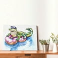 thumbnail image 4 of Logiee Alligator Donut Pool Float Print Canvas Wall Art,Canvas Picture Prints with Frame, Wall Art Decorative,Canvas Decorative,Suitable for Living Room Bedroom Office Room 30x40, 4 of 6
