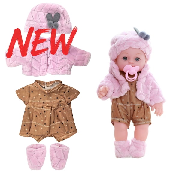 Reborn Doll Clothes for 12 inch Baby Dolls, Dolls Clothes Outfit Accessories Set for American Doll, Newborn Girl & Boy Pretend Play Christmas Birthday Gift for Toddlers 1-3 3-6, Under 10$ Dollar