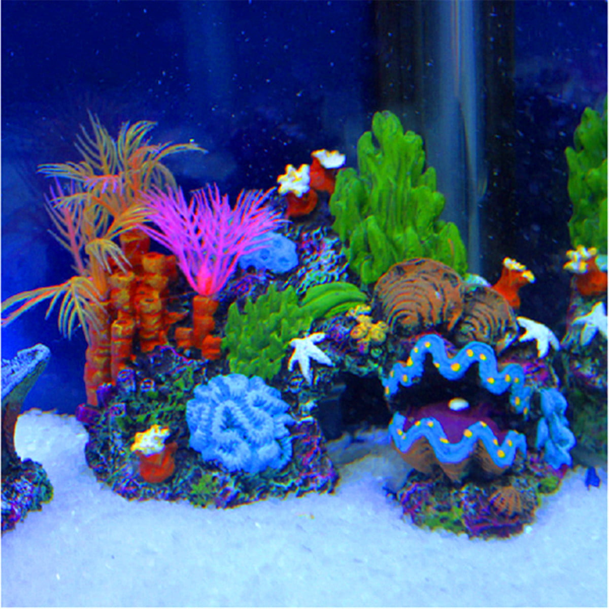 14cm Resin Sucker Mount Coral Reef Fish Tank Cave