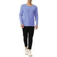 thumbnail image 2 of INSPIRE CHIC Men's Striped Crew Neck Long Sleeve T-shirt Cotton Pullover Top, 2 of 5
