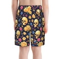 Vsdgher Skull gold flower Print Mens Swim Trunks Bathing Suit