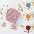 thumbnail image 5 of Gpaecead Baby Girls Bonnet Embroidered Cotton Yarn Knitted Hat For Fall Winter 0-18 Months Pink, 5 of 5