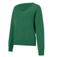 thumbnail image 5 of Tweang V Neck Sweaters for Women Long Sleeve Ribbed Tops for Women Knit Sweater for Women Womens Hoodies Pullover Long Sleeve Ribbed Shirt Women Soft Hoodies for Women Green S, 5 of 9