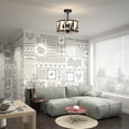 thumbnail image 5 of Sunnyin Rustic Drum Chandelier Deer Forest Pattern 3-Light Hanging Fixture, 5 of 6